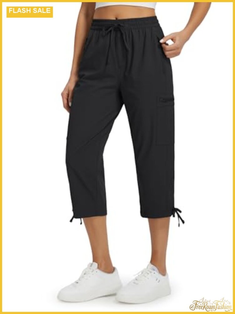 Women's Hiking Capri Cargo Pants Cropped Summer Stretch Quick-Dry Zip Pocket